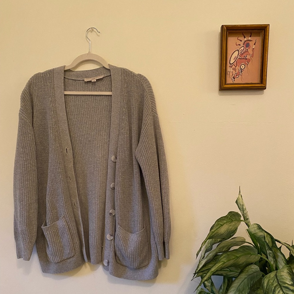 Loft Slouchie Button Down Sweater - 90s vibes!